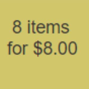 #100 Random 8 items I will send you for the amazing price of $8.00